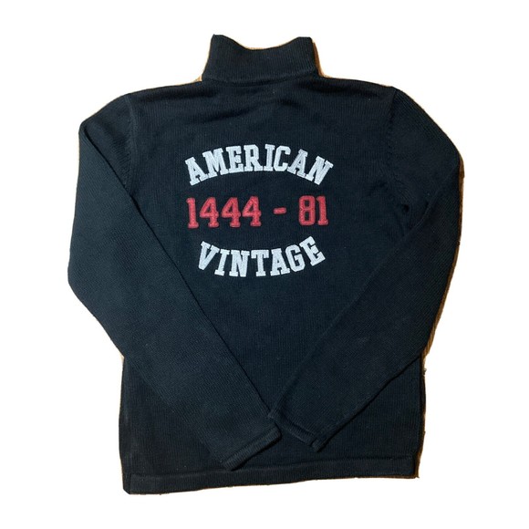 GUESS Men's Black Cardigan Zip Front Sweater Size Small American Vintage 1444-81 - Picture 7 of 7